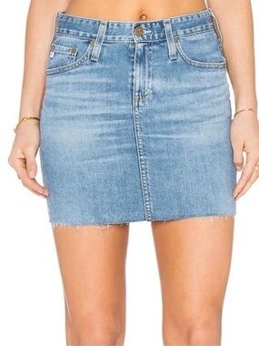 AG Adriano Goldschmied 26 The Sandy Mini Skirt Raw Hem